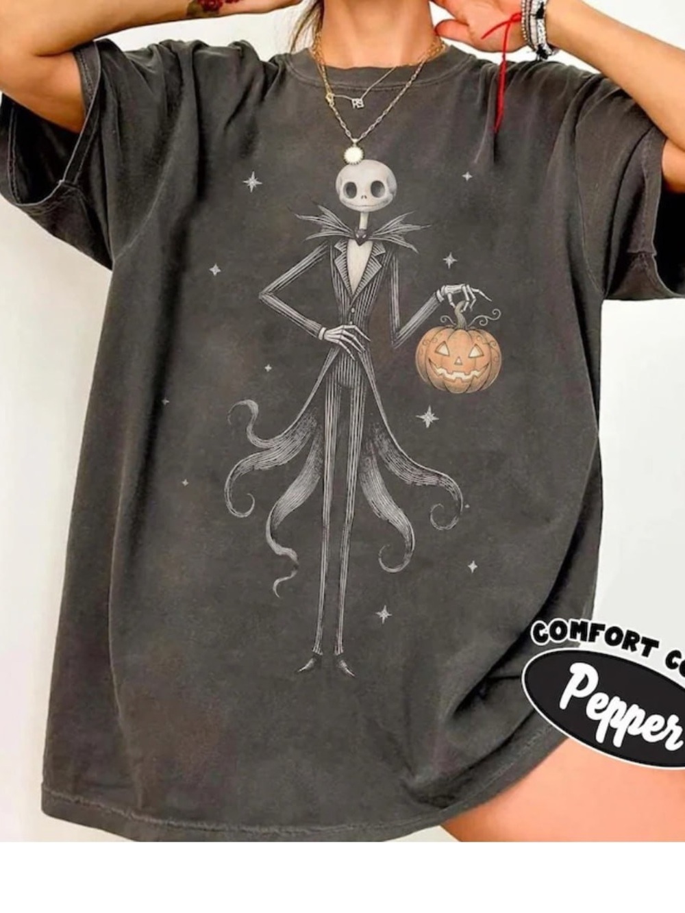 Comfort Colors Jack Ghost Tee, Nightmare Before Christmas T-Shirt for Men